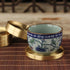Solid brass coaster with tea cup.