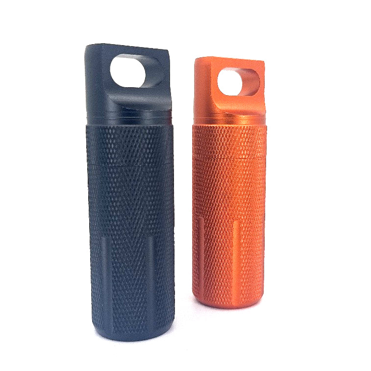 Premium black and orange smell proof stash jar.