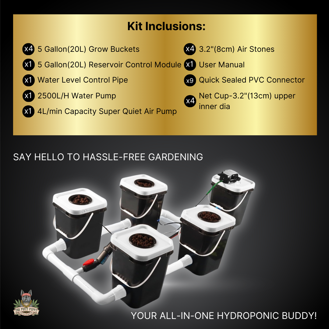 Deep water culture rDWC full 4 site hydroponic system inclusions