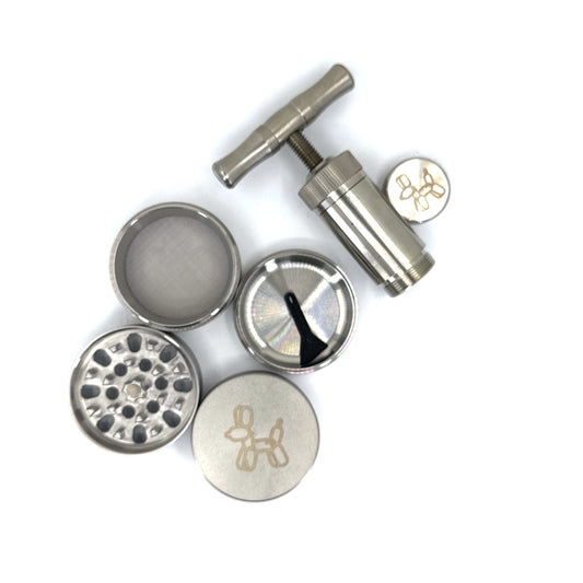 The steel series grinder and pollen press set. 