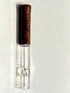 Engraved tobacco glass pipe taster.