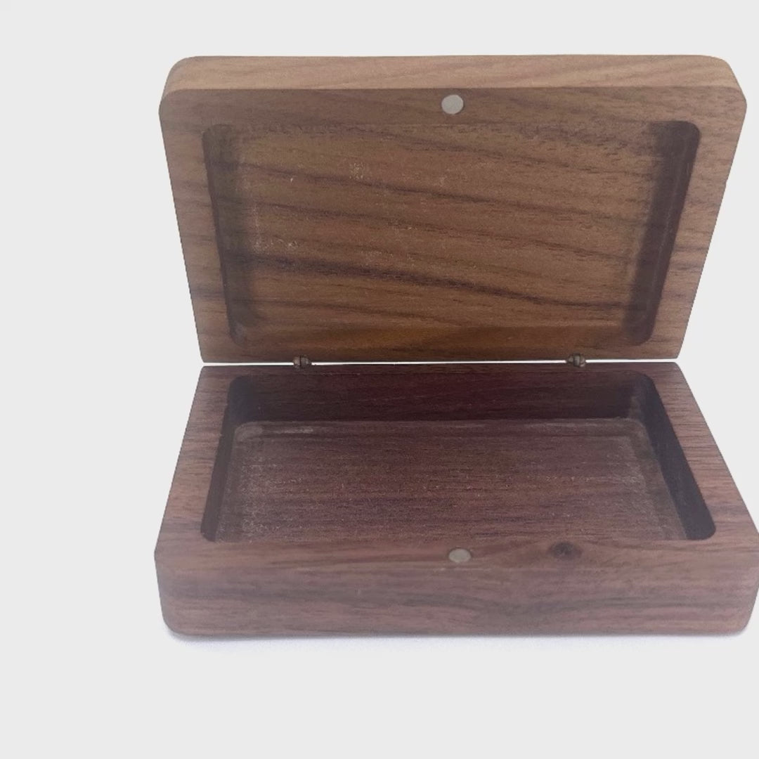 Custom engraved wooden one hitters and stash cigarette case.