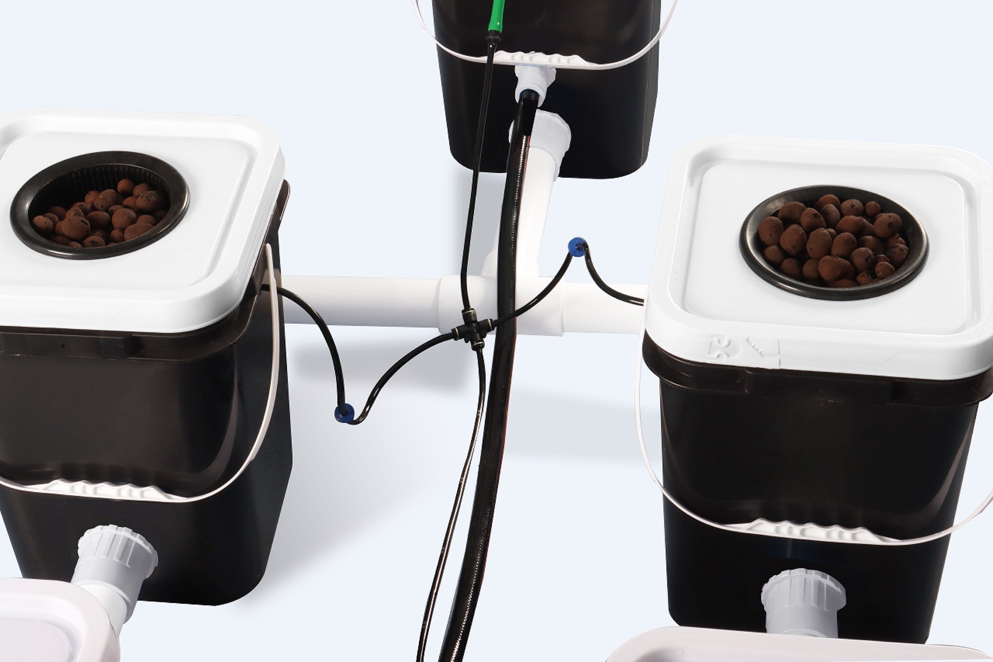 Deep water culture rDWC full four site hydroponic system.