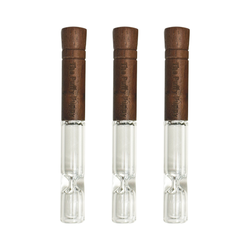 Three piece wooden glass one hitter.