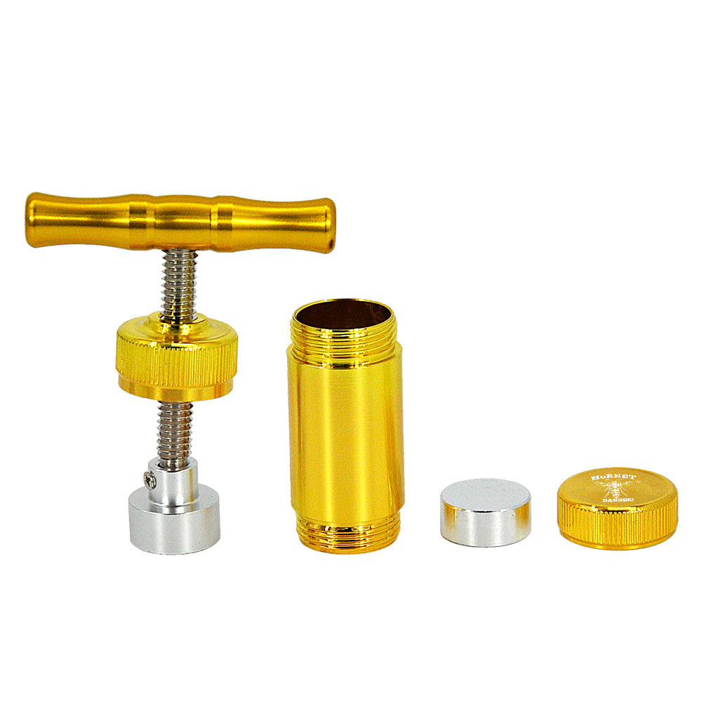 Gold rosin pollen kief press set.